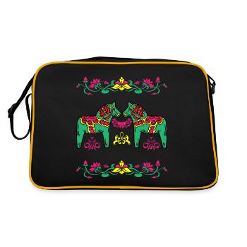 DalaPferd Paar by The Manzanita´s - Retro Tasche - Schwarz/Gold - Hinten