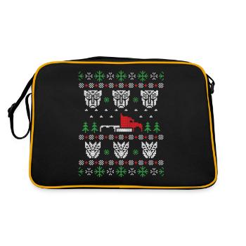 hässlicher Weihnachtspullover - Retro Tasche - Schwarz/Gold - Hinten