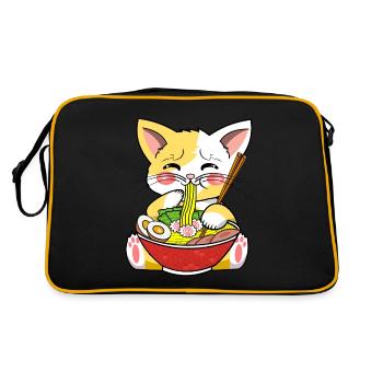 Anime cat noodles windows emergency japanese animation - Retro Bag - black/gold - Back