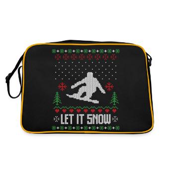 Lass es Schnee hässlichen Weihnachtspullover - Retro Tasche - Schwarz/Gold - Hinten