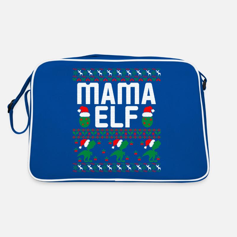 Mama Elf hässlicher Weihnachtspullover Retro Tasche