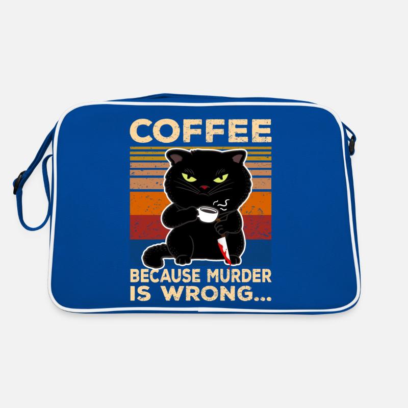coffee because murder wrong funny cat coffee mug Retro Bag