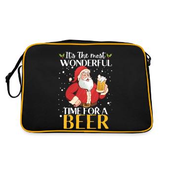 It's The Most Wonderful Time For A Beer Shirt Beer - Retro Tasche - Schwarz/Gold - Hinten