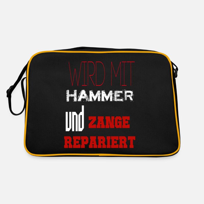 Wird mit hammer und zange repariert Ural Beiwagen - Retro Tasche - Schwarz/Gold