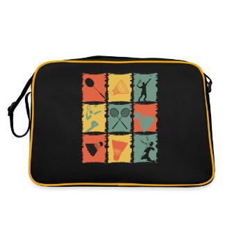 Badminton Badminton Player Rétro - Sac Retro - noir/or - Dos