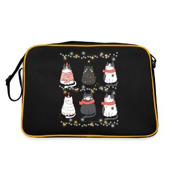 Mignon Chats Noël Chaton Tenue de Noël - Sac Retro - noir/or - Dos
