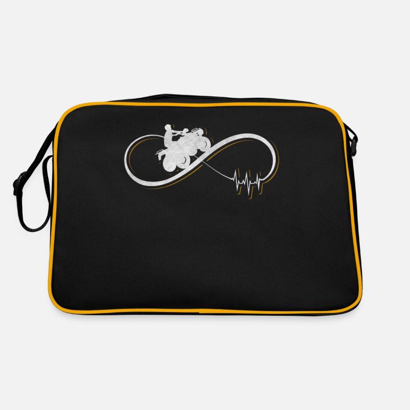 Ich mag Quad Geschenk - Retro Tasche - Schwarz/Gold