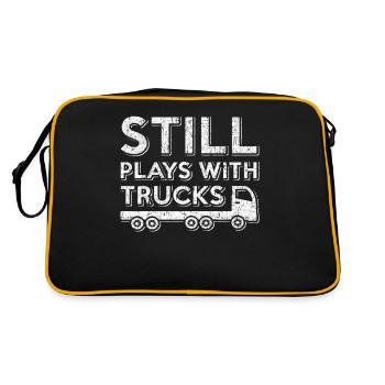 Je joue toujours avec des camions. Commandez ici. - Sac Retro - noir/or - Dos