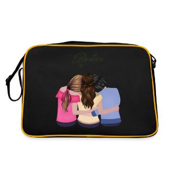 Besties Outfit - Retro Tasche - Schwarz/Gold - Hinten