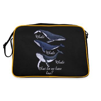 Funny Whale Pun Whale Whale Whale What Do We Have - Retro Bag - black/gold - Back