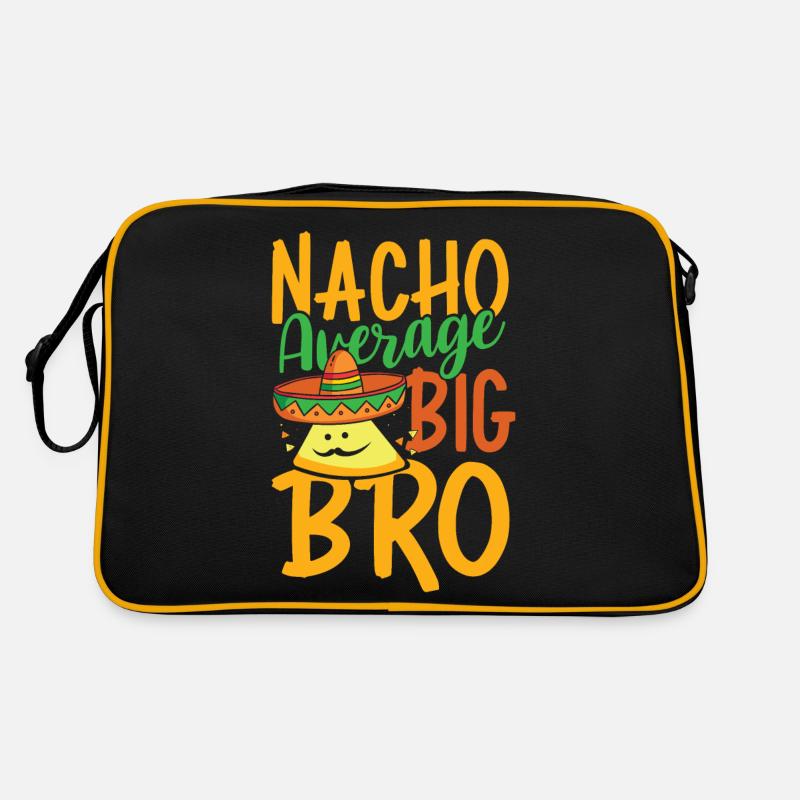 Nacho Durchschnitt Big Bro - Retro Tasche - Schwarz/Gold
