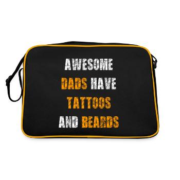 Les papas géniaux ont des tatouages et des barbes - Sac Retro - noir/or - Dos