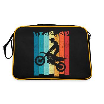 Motorrad Dirtbike Motocross Motocross Motocross - Retro Tasche - Schwarz/Gold - Hinten