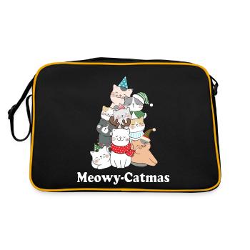 Mewoy-Catmas, Noël, Chat, Chat de Noël - Sac Retro - noir/or - Dos