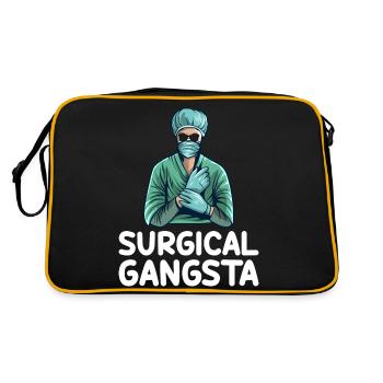 Chirurgische Gangsta Chirurgischer Technologe Tech Funny - Retro Tasche - Schwarz/Gold - Hinten
