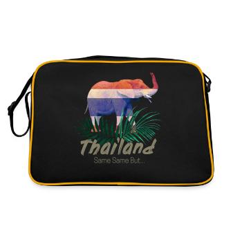 Éléphant de Thaïlande avec drapeau et cadeau jungle - Sac Retro - noir/or - Dos