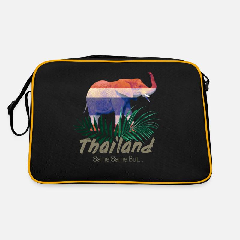 Éléphant de Thaïlande avec drapeau et cadeau jungle Sac Retro