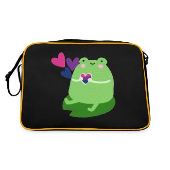Grenouille douce avec des couleurs de drapeau de fierté bisexuelle - Sac Retro - noir/or - Dos