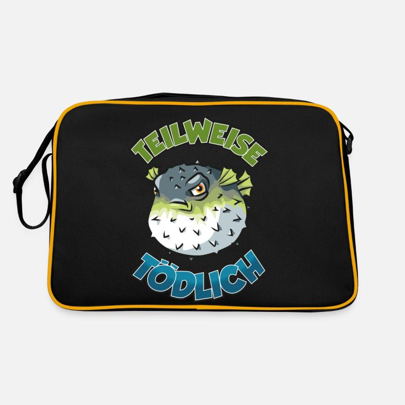 Kugelfisch Teilweise tödlich Cartoon Comic Retro Tasche
