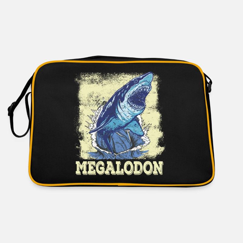 Megalodon - Retro Tasche - Schwarz/Gold