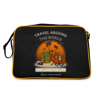 Cooles Motiv für deinen Urlaub und für die Reise - Retro Tasche - Schwarz/Gold - Hinten