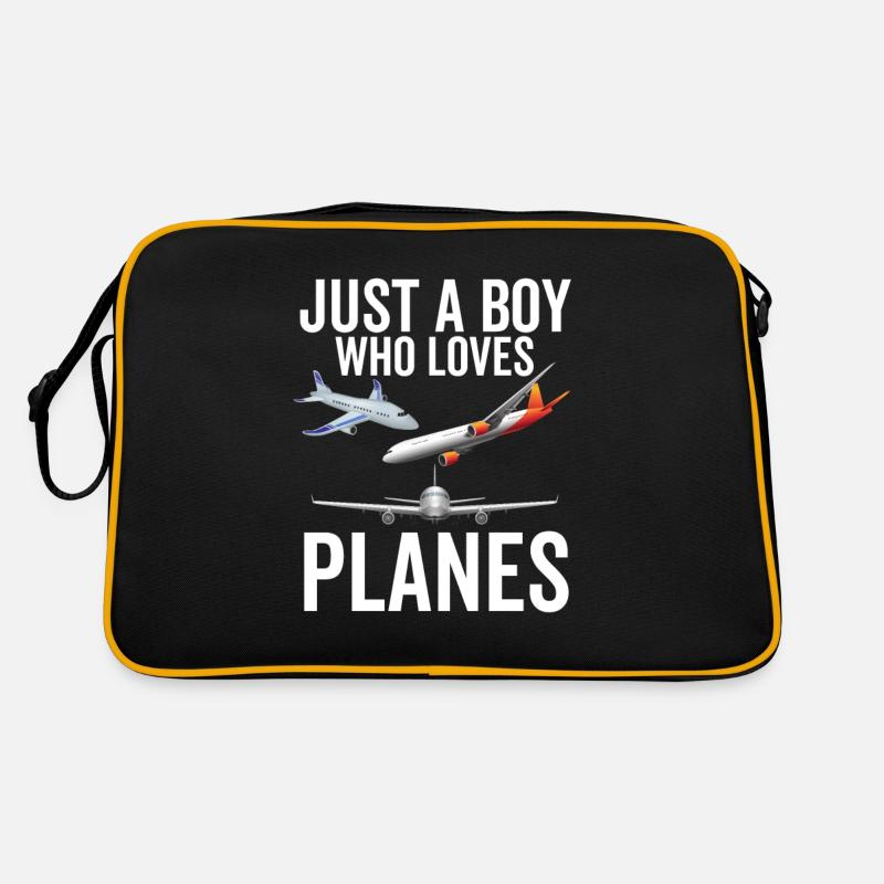 Nur ein Junge, der Flugzeuge liebt Retro Tasche