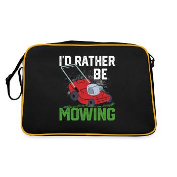 I'd Rather Be Mowing Lawn Mowing - Retro Bag - black/gold - Back