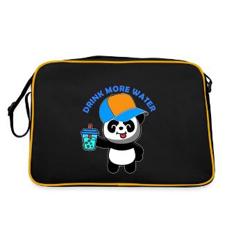 Drink more water - Retro Bag - black/gold - Back