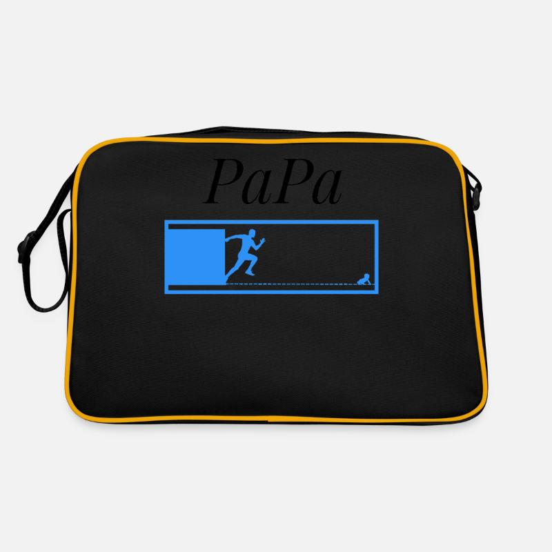 Papa lädt - Retro Tasche - Schwarz/Gold