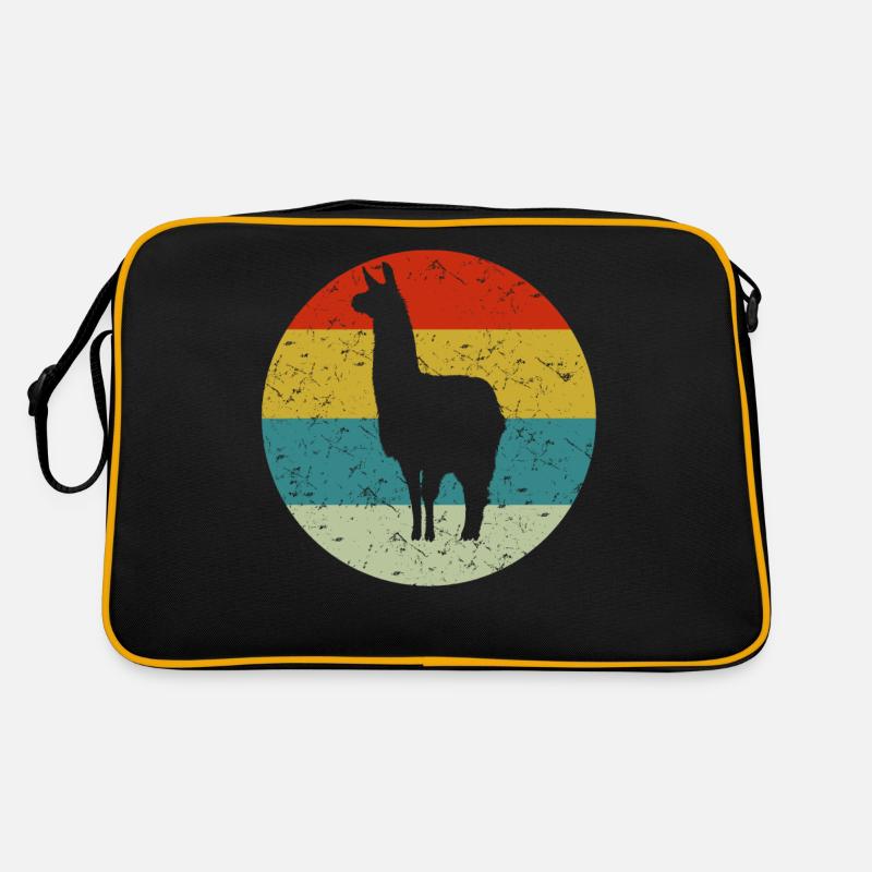 Lama - Retro Tasche - Schwarz/Gold