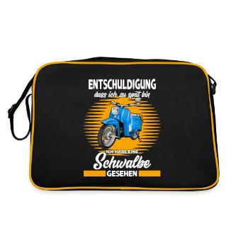 Schwalbenfahrer S50 KR51 Schwalbe DDR Moped Shirt - Retro Tasche - Schwarz/Gold - Hinten