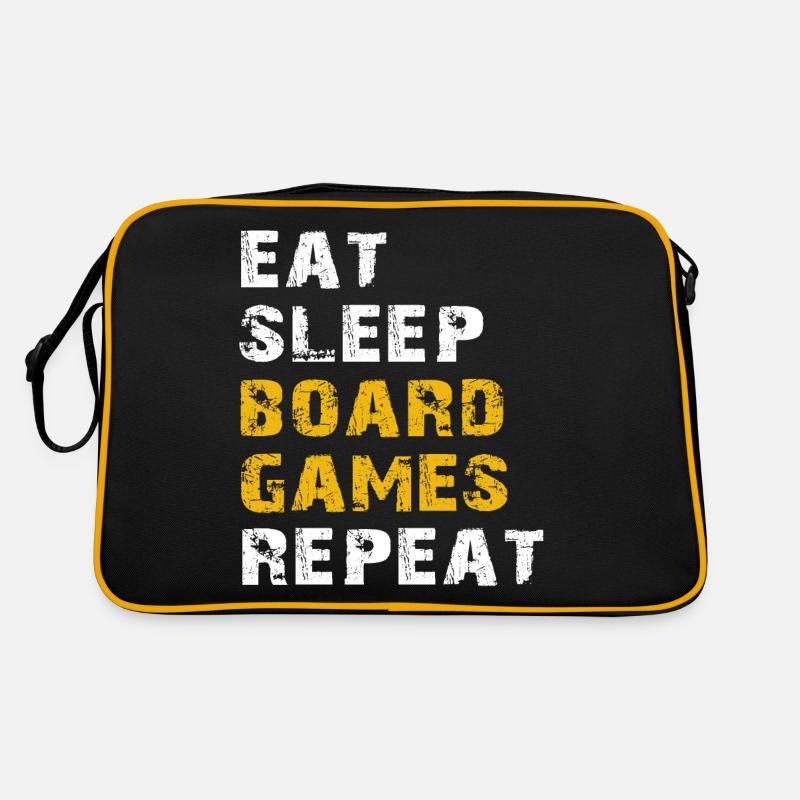 eat sleep board games repeat Retro Bag