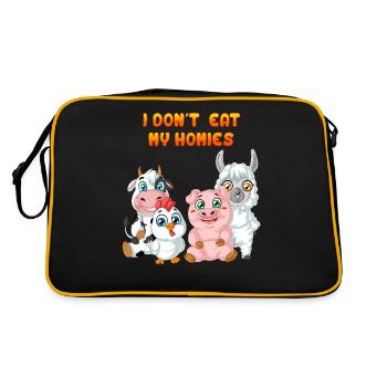 je ne mange pas mes homies - Sac Retro - noir/or - Dos