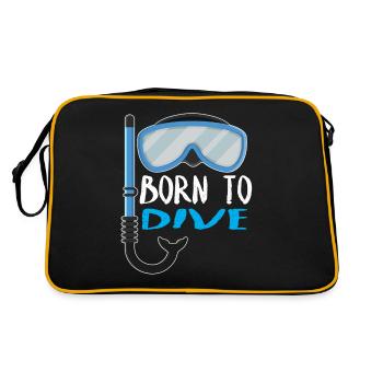 Born To Dive Scuba Diving Diver - Retro Bag - black/gold - Back