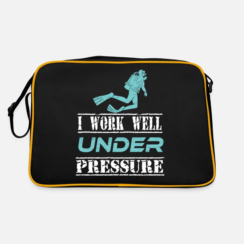 I Work Well Under Pressure Diver Scuba Diving Retro Tasche