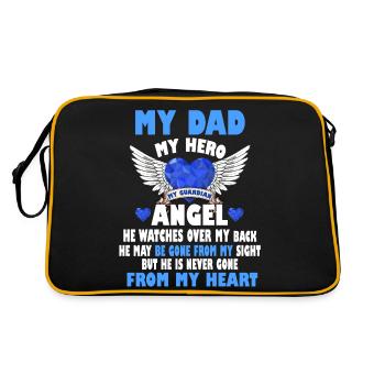 mein Vater mein Held - Retro Tasche - Schwarz/Gold - Hinten