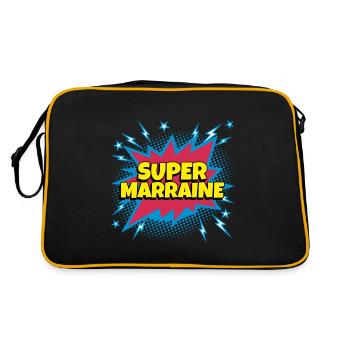 Super Marraine super héro supermarraine - Sac Retro - noir/or - Dos