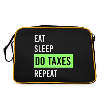 Mangez le sommeil les taxes se répètent-elles - Sac Retro - noir/or - Dos