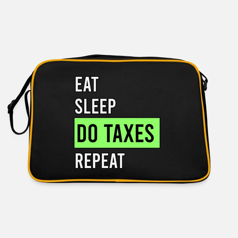 Essen Sie Schlaf Wiederholen Sie Steuern Retro Tasche