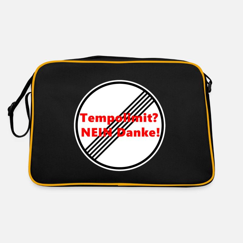 Tempolimit nein, Danke. No Speed Limit! Retro Tasche