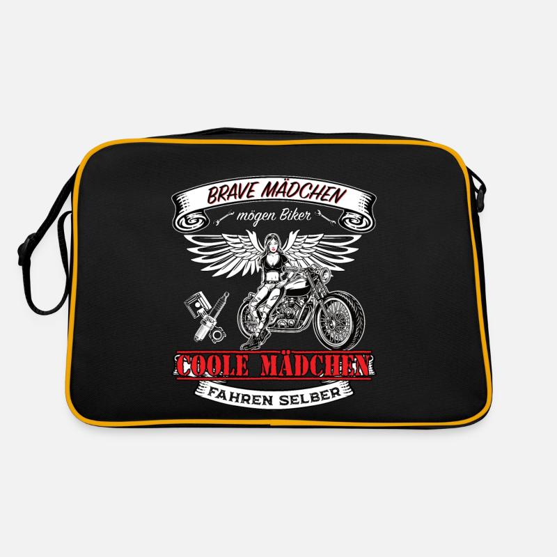 Brave Mädchen mögen Biker Retro Tasche