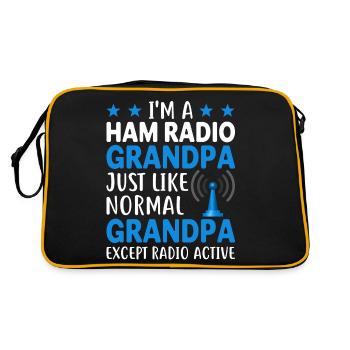 I´m a Ham Radio Grandpa Just like Normal Grandpa e - Retro Tasche - Schwarz/Gold - Hinten