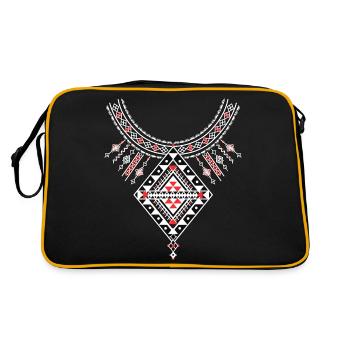 Kabyle pottery motifs Amazigh decoration - Retro Bag - black/gold - Back