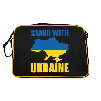 STAND WITH UKRAINE Drapeau De L' Ukraine Soutien - Sac Retro - noir/or - Dos