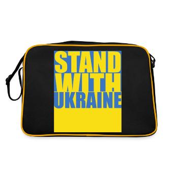 STAND WITH UKRAINE Drapeau De L'Ukraine - Sac Retro - noir/or - Dos
