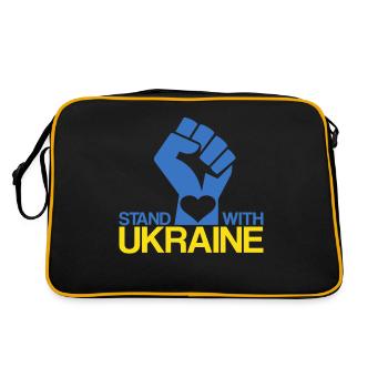 STAND WITH UKRAINE Je Soutien L'Ukraine - Sac Retro - noir/or - Dos