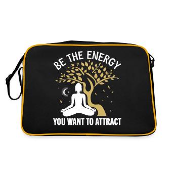 être l’énergie que vous voulez attirer le yoga, le cadeau, le médi - Sac Retro - noir/or - Dos