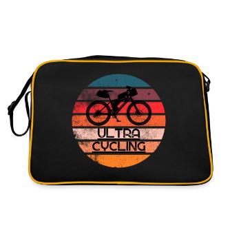 Ultra Cycling, retro Sonnenuntergang - Retro Tasche - Schwarz/Gold - Hinten