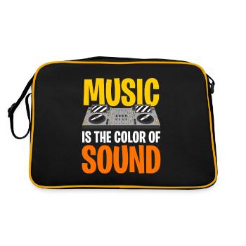 Music Is The Color Of Sound Kopfhörer Dj Mischpult - Retro Tasche - Schwarz/Gold - Hinten