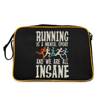 La course à pied est un sport mental et nous sommes tous fous - Sac Retro - noir/or - Dos